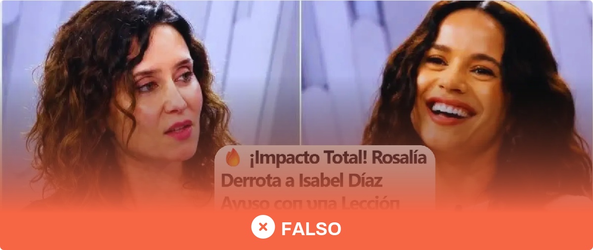 No, este supuesto enfrentamiento en televisión entre Rosalía y Ayuso no ha ocurrido