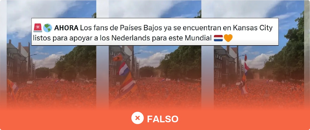 No, este vídeo no es de aficionados de Países Bajos en Kansas City antes del Mundial 2026: es de la Eurocopa 2024 en Hamburgo (Alemania)
