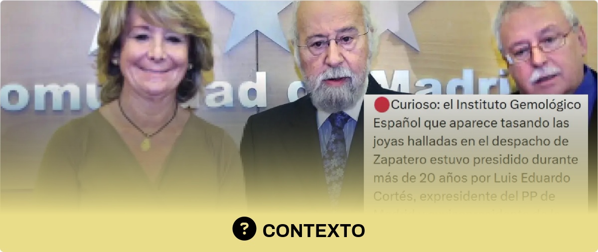 Luis Eduardo Cortés presidió el Instituto Gemológico Nacional hasta 1998, pero el IGE asegura que ya no tiene relación con el organismo y que ellos no han tasado las joyas de Zapatero