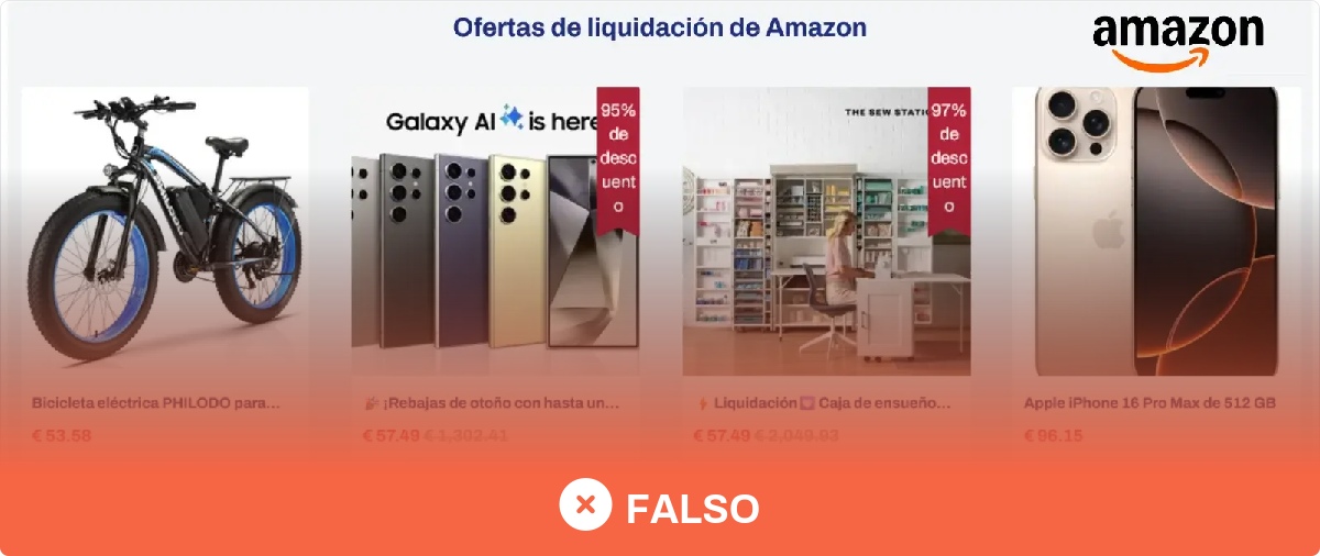 No, esta web con productos de Amazon con descuentos de hasta el 90% no es la oficial: es un timo