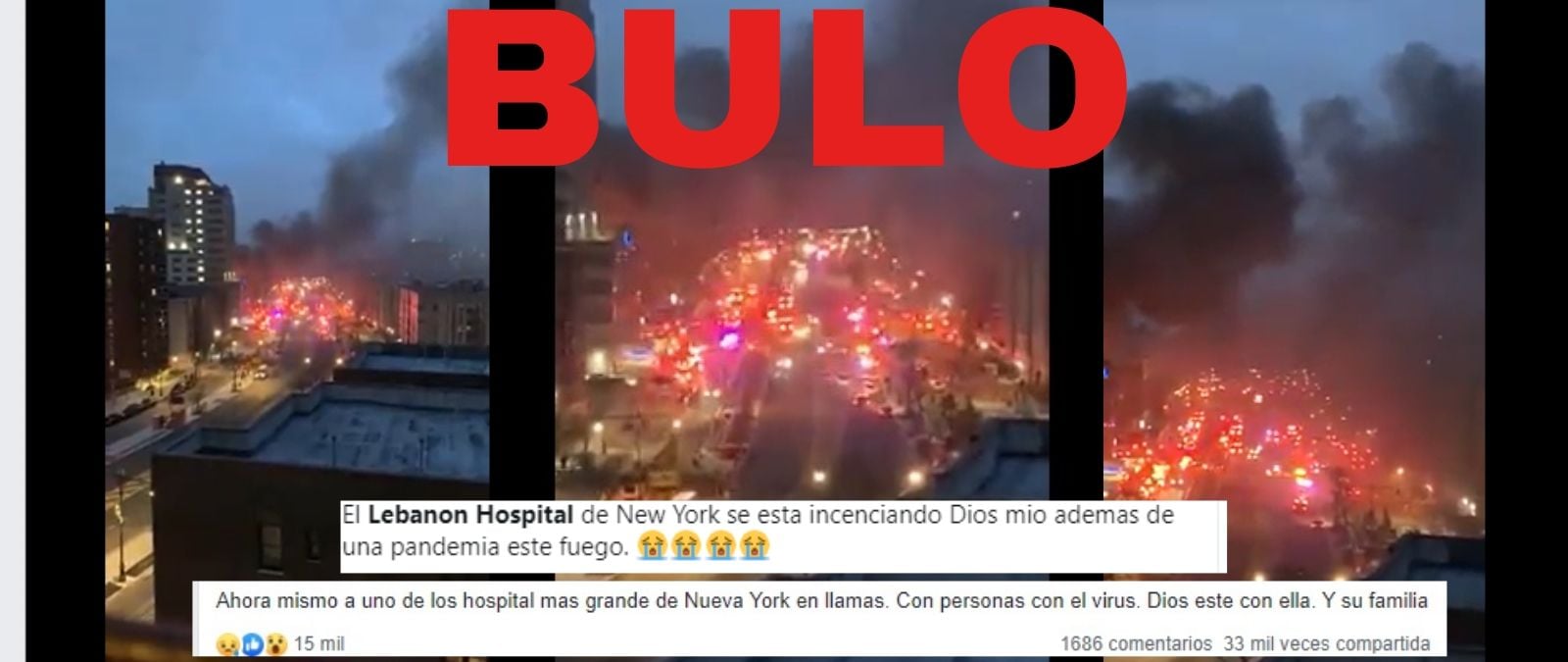 Image accompanying El Lebanon Hospital de New York se está incendiando