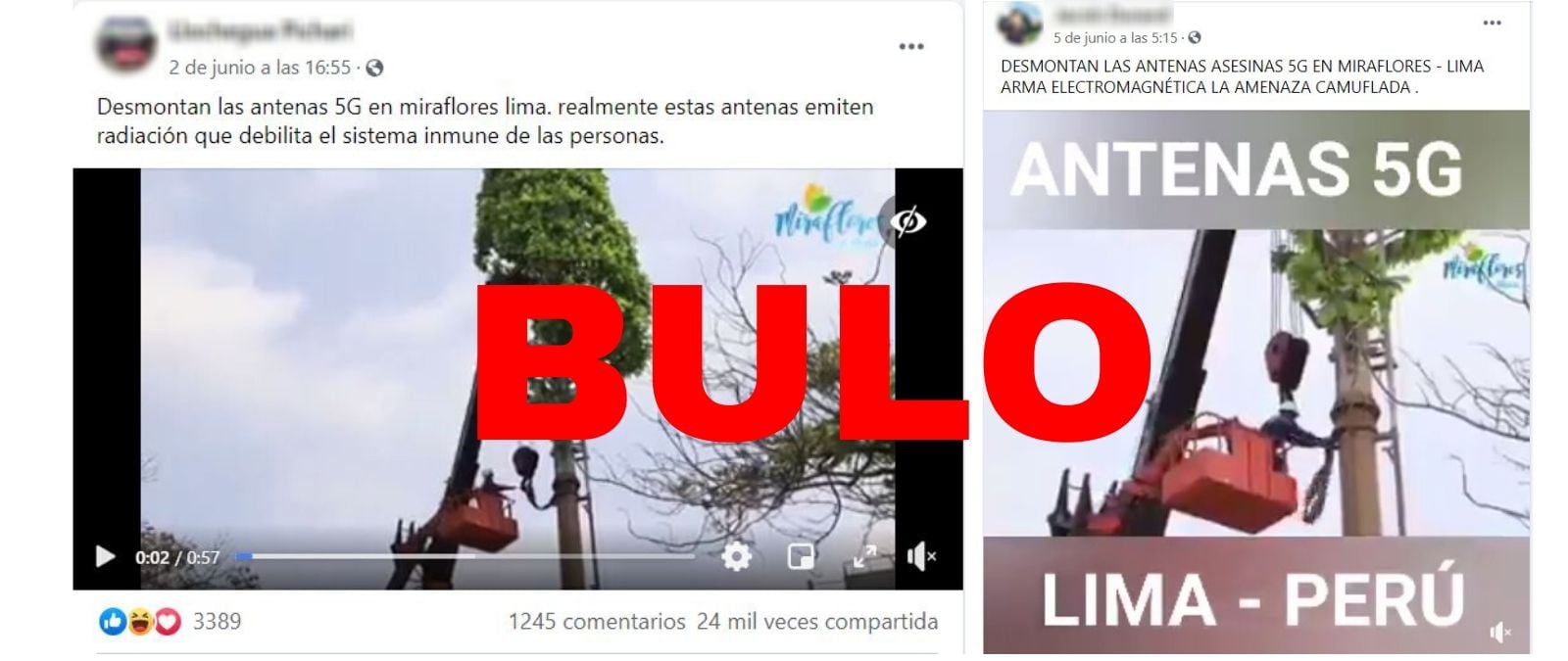 Image accompanying Desmontan una antena 5G con formal de árbol en Lima, Perú