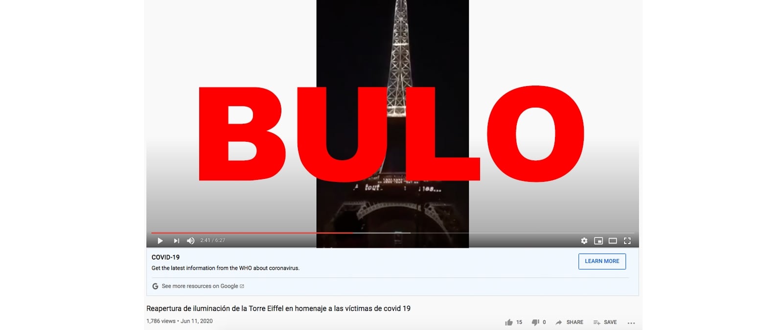 Image accompanying La Torre Eiffel homenajea a las víctimas de COVID-19 con un espectáculo de luces