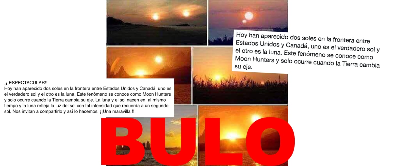 Image accompanying Han aparecido dos soles en la frontera entre Estados Unidos y Canadá, uno es el verdadero sol y el otro es la luna. Este fenómeno se conoce como Moon Hunters y 