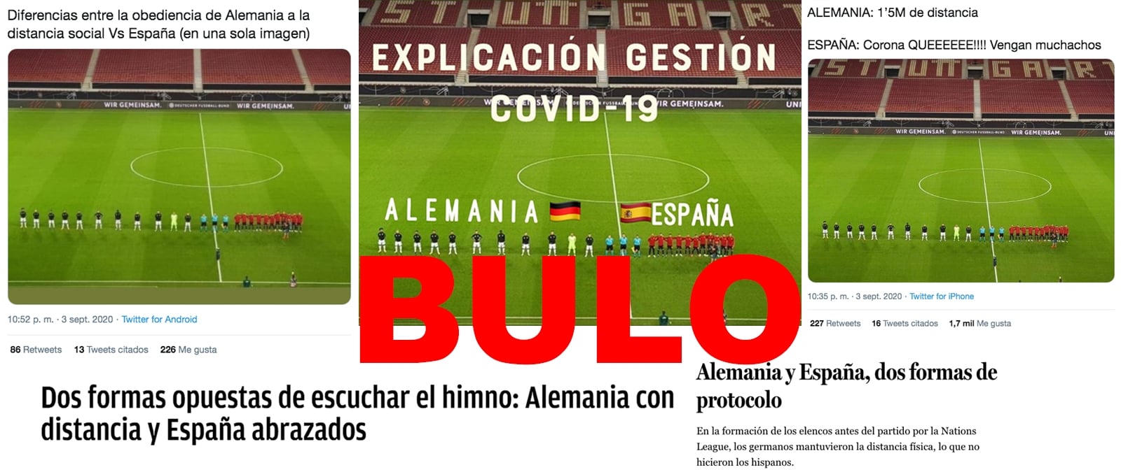 Image accompanying Los futbolistas de la selección alemana guardan la distancia cuando sonó el himno en el partido de la UEFA Nations League, mientras que los de la selección espa