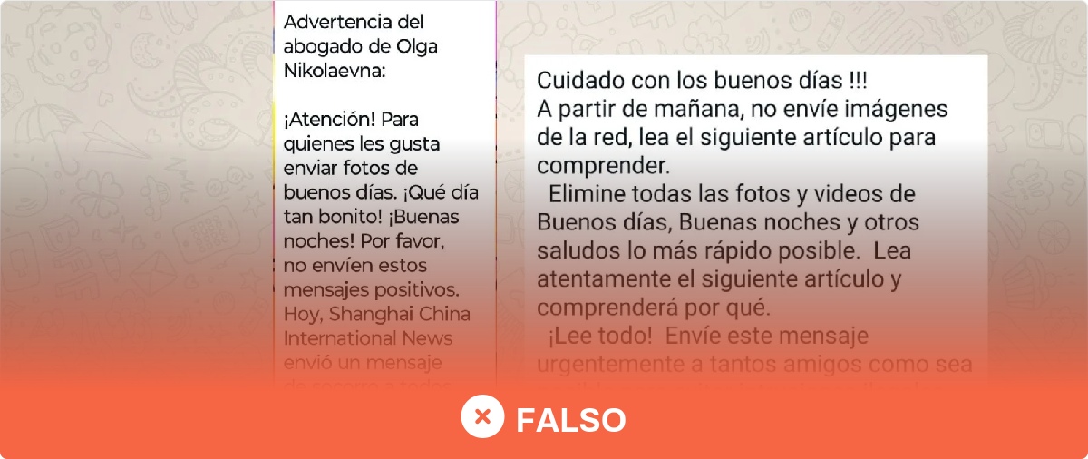 No, no se están hackeando cuentas con "imágenes pre-elaboradas de los buenos días, buenas noches, o que tengas una feliz semana" que contienen "códigos de phishing"