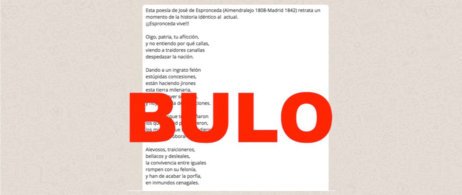 Image accompanying Esta poesía es de José Espronceda (Almendralejo 1808-Madrid 1842) retrata un momento de la historia idéntico al actual. ¡¡¡Espronceda vive!!! Oigo, patria, tu a