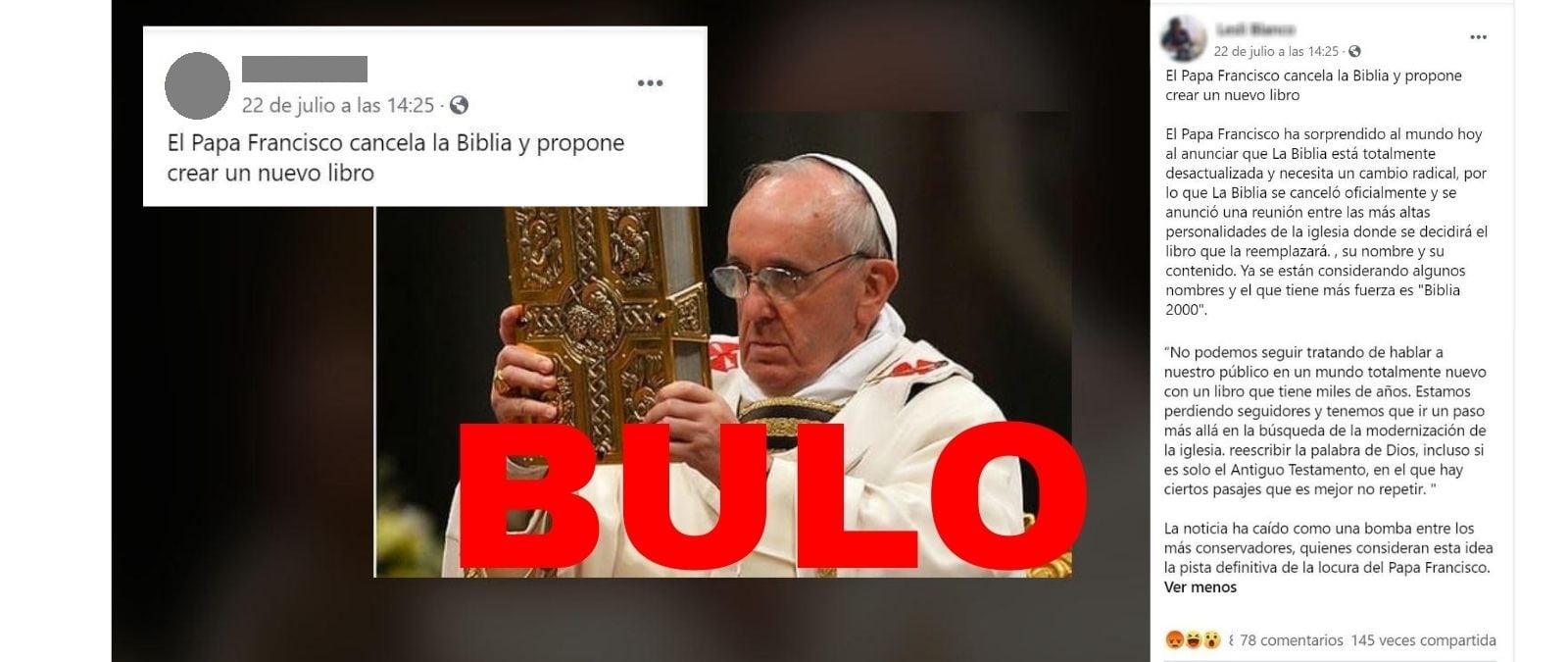Image accompanying El papa Francisco cancela la biblia y propone crear un nuevo libro
