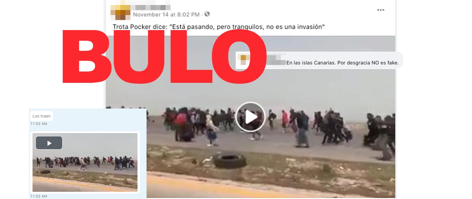 Image accompanying Video en el que se ve a inmigrantes en una carretera en Canarias
