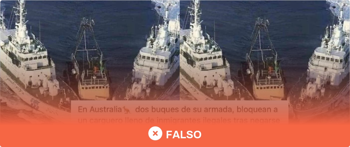 Image accompanying La Armada australiana bloquea un carguero lleno de inmigrantes ilegales