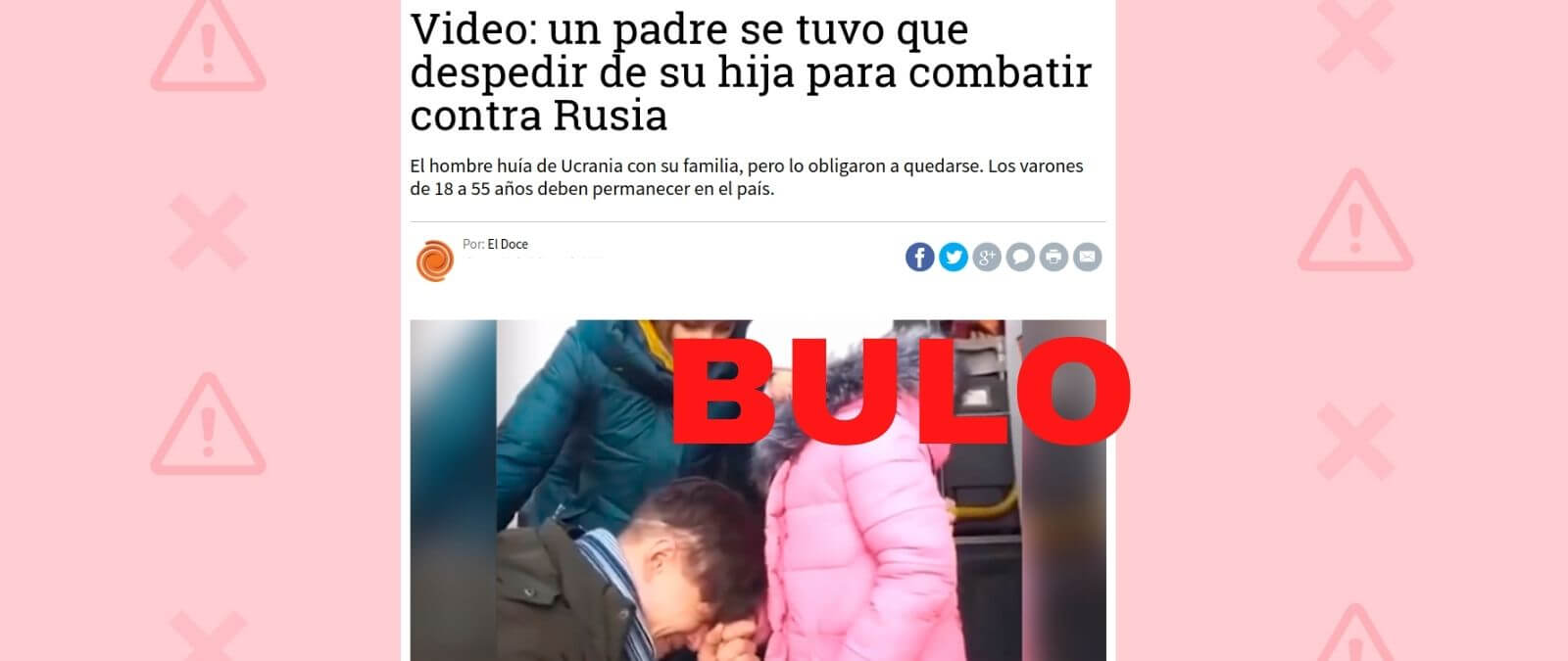 No, este padre no está despidiéndose de su hija para “combatir contra  Rusia” ·  - Periodismo para que no te la cuelen
