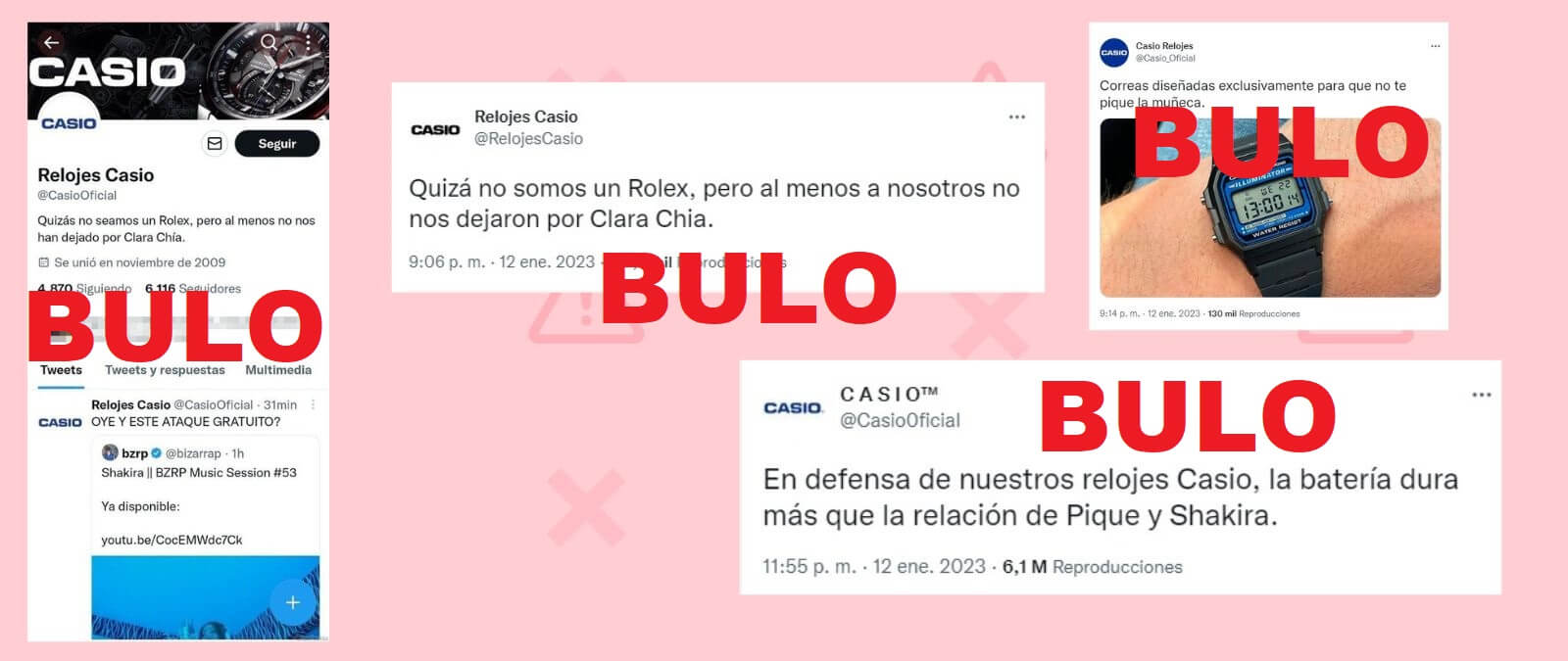 Las cuentas de Twitter falsas que se hacen pasar Casio para difundir mensajes sobre Shakira y Piqué · Maldita.es - Periodismo para que no te la cuelen