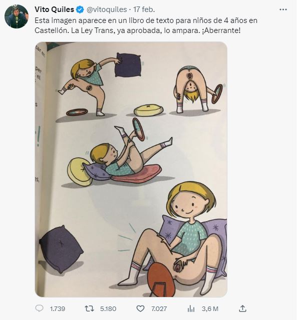 Qué sabemos sobre la ilustración de una niña mirando sus genitales que  supuestamente “aparece en un libro de texto para niños de 4 años en  Castellón”? 