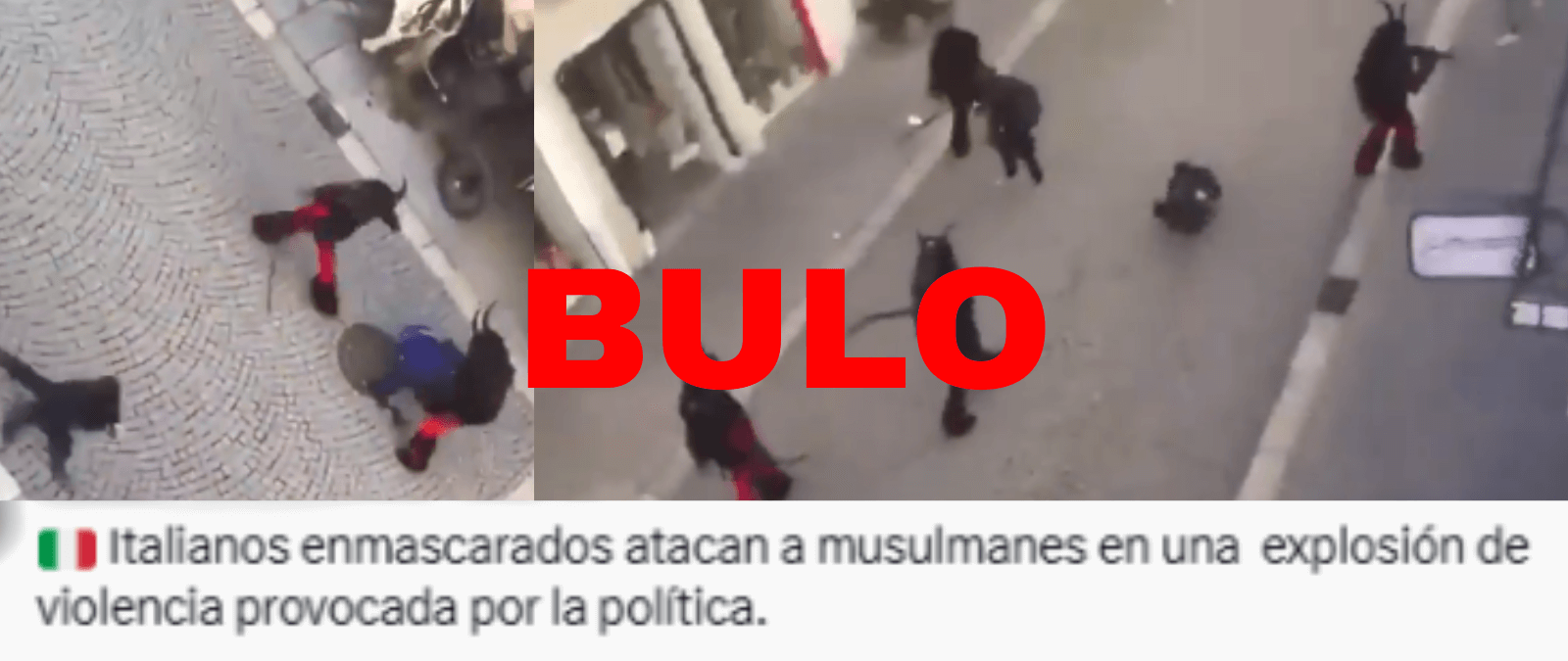 No, este vídeo no es de italianos golpeando a musulmanes por la “política” ni es actual: es parte de un festival y se grabó en 2019