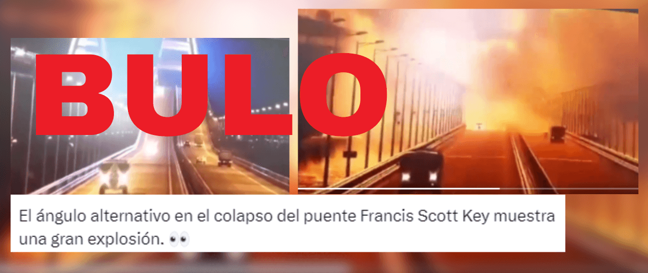 No, este vídeo no muestra una explosión en el puente Francis Scott Key de Baltimore: es un puente en Crimea en 2022