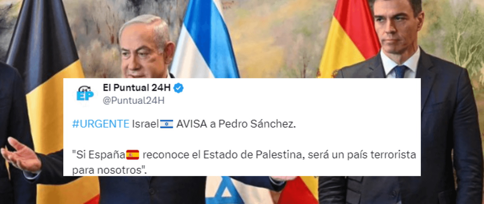 Las supuestas declaraciones de Israel  sobre España como un &quot;país terrorista&quot; si reconoce al Estado de Palestina: no hay rastro público y lo difunde una cuenta desinformadora