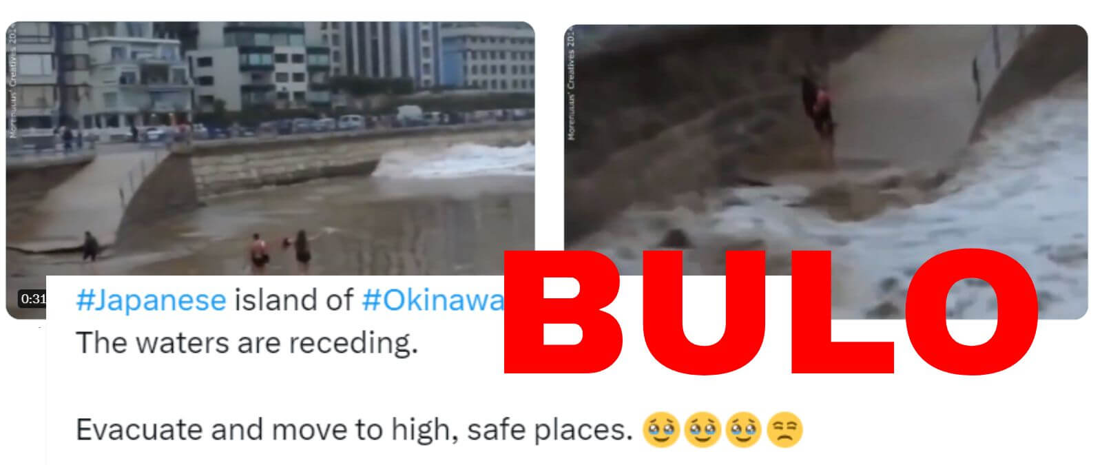 No, este vídeo en el que una ola arrastra a una mujer no está grabado en Okinawa (Japón) ni es actual: es Santander en 2014