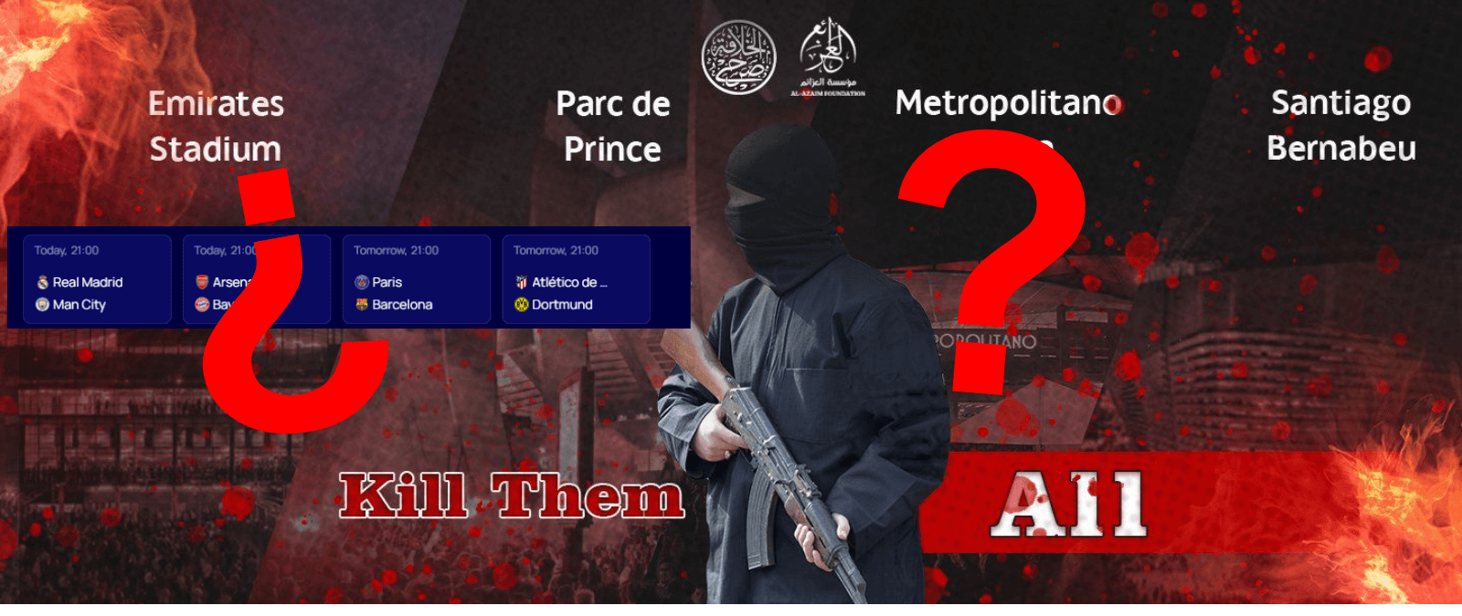 Qué sabemos de la supuesta amenaza terrorista de Daesh contra 4 estadios de fútbol europeos durante los cuartos de final de la Champions