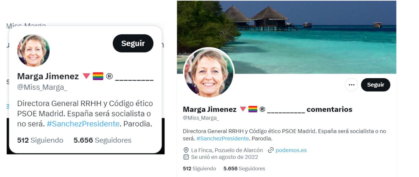 Cuidado la cuenta de Twitter Marga Jimenez ‘Miss_Marga_’ que dice formar parte del PSOE de Madrid: es una cuenta trol
