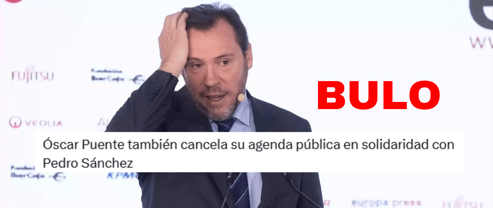 No, el ministro Óscar Puente no ha cancelado su agenda pública “en solidaridad con Pedro Sánchez” a 26 de abril