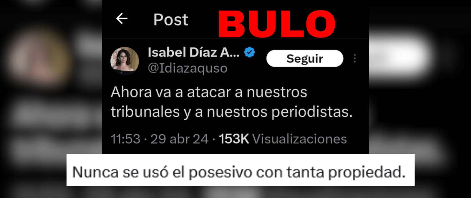 No, Isabel Díaz Ayuso no ha tuiteado “ahora va a atacar a nuestros tribunales y a nuestros periodistas”: es una “cuenta fake”