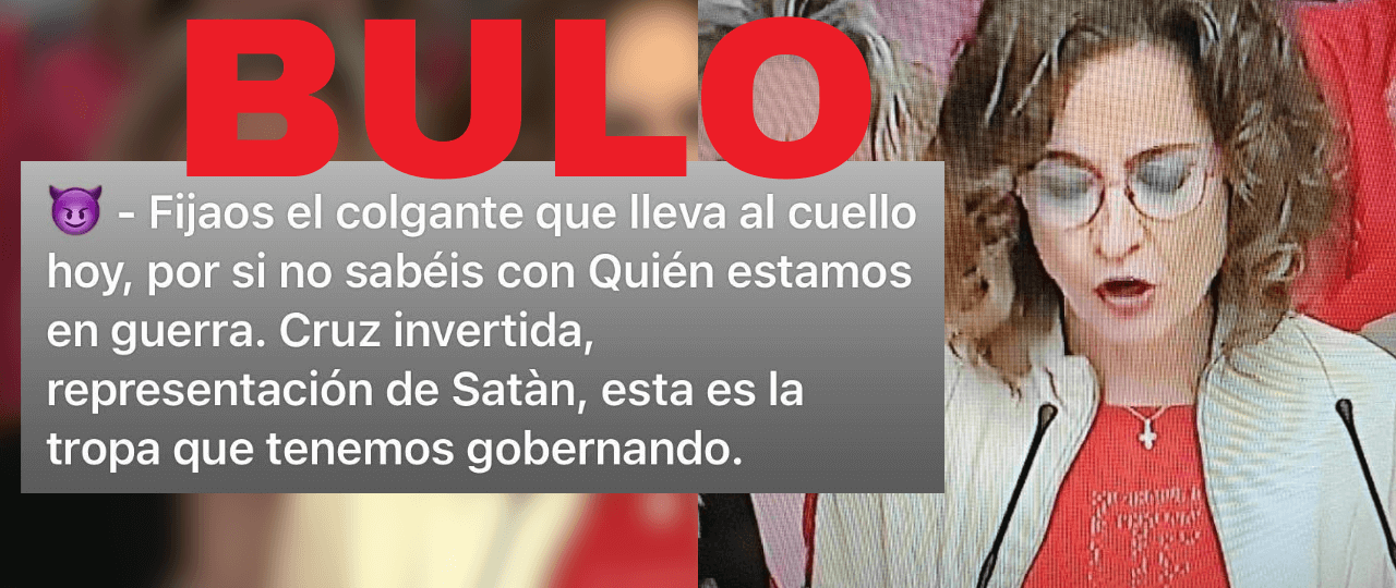 No, María Jesús Montero no utilizó un collar con una cruz invertida durante el Comité Federal del PSOE del 27 de abril de 2024