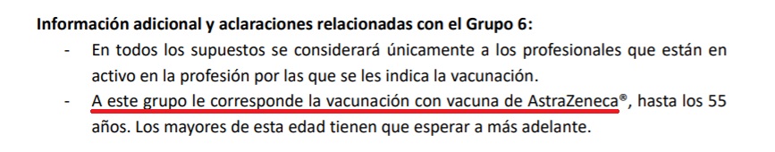 Captura de la guía para profesionales del plan de vacunación contra la COVID-19 en Andalucía.