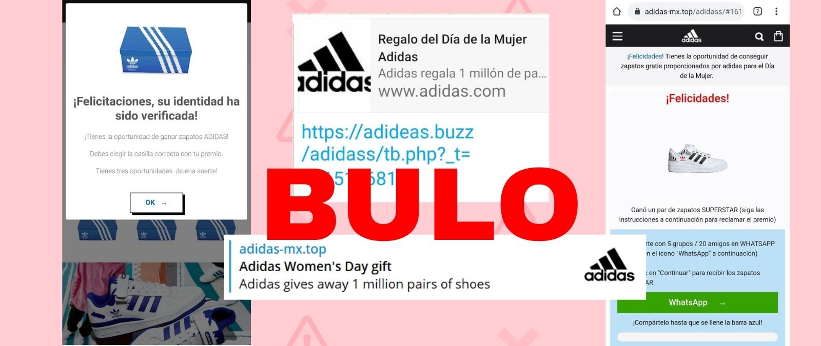 invadir entrar Molester Cuidado con este supuesto regalo de Adidas por el Día de la Mujer: es  phishing · Maldita.es - Periodismo para que no te la cuelen