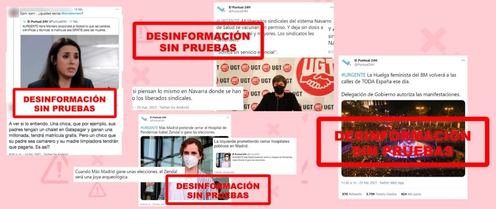 53 bulos y desinformaciones de la cuenta de Twitter 'El Puntual 24H'