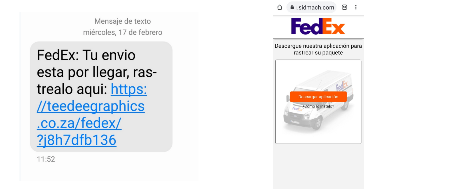 Fracción Derivar dedo El archivo malicioso de FedEx: ¿por qué sólo se descarga en dispositivos  Android y qué ocurre si tenemos un iPhone? · Maldita.es - Periodismo para  que no te la cuelen