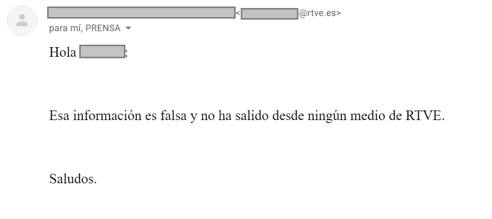 Email de la respuesta de RTVE.